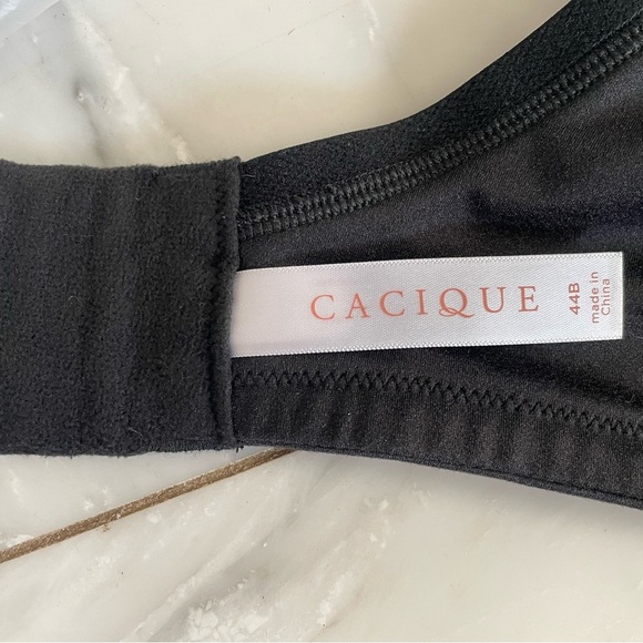 Cacique, 44B, women’s black Lightly Lined Tshirt Bra, underwire comfort support - Picture 4 of 6